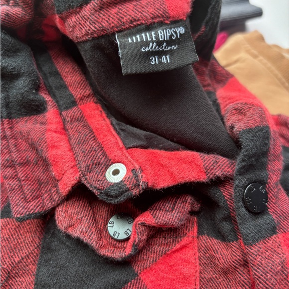 Little Bipsy Red and Black Plaid Kids Jacket - Picture 4 of 4